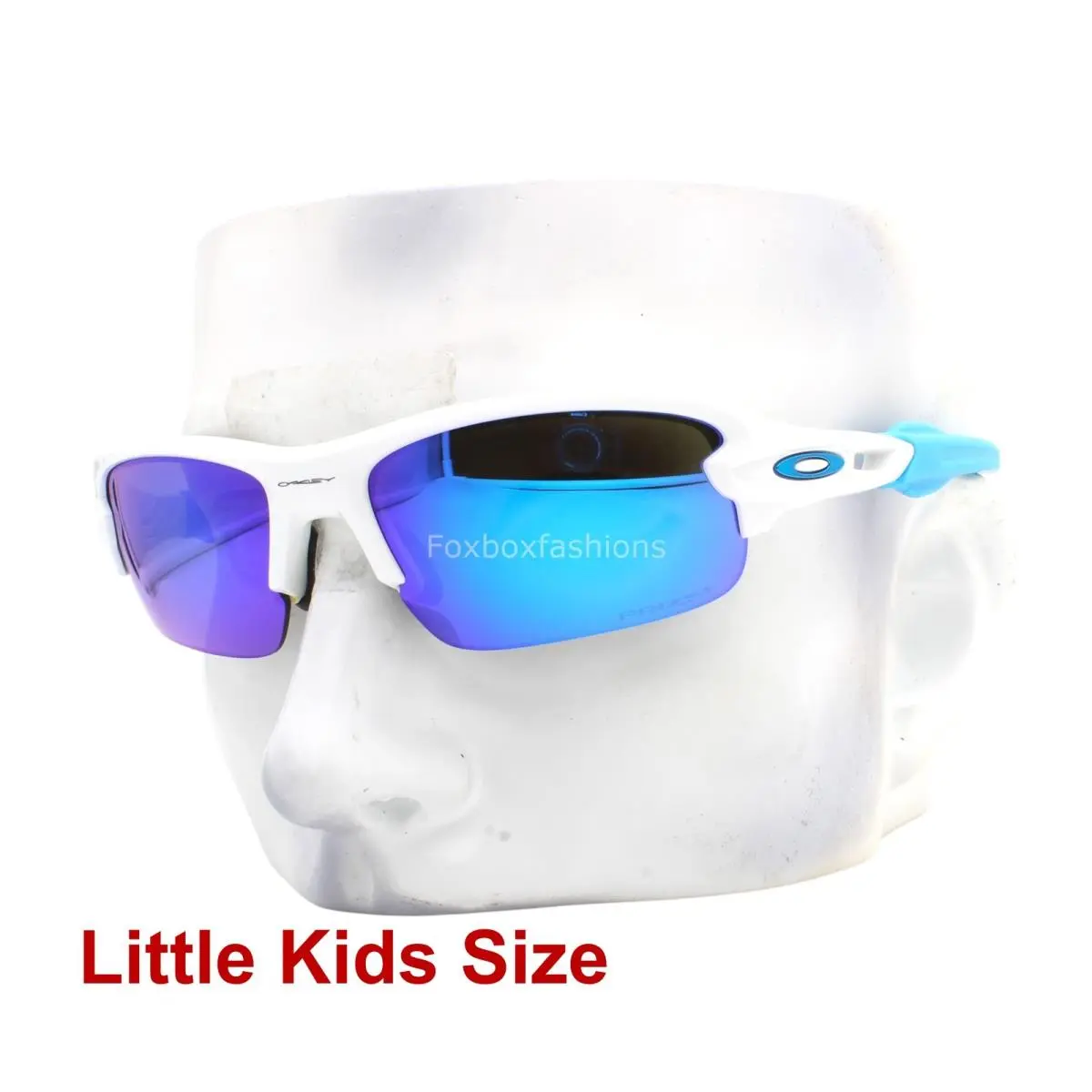 Youth Fit Sunglasses OJ9008-0658 Flak Xxs Shiny White Blue Kids Size by Oakley