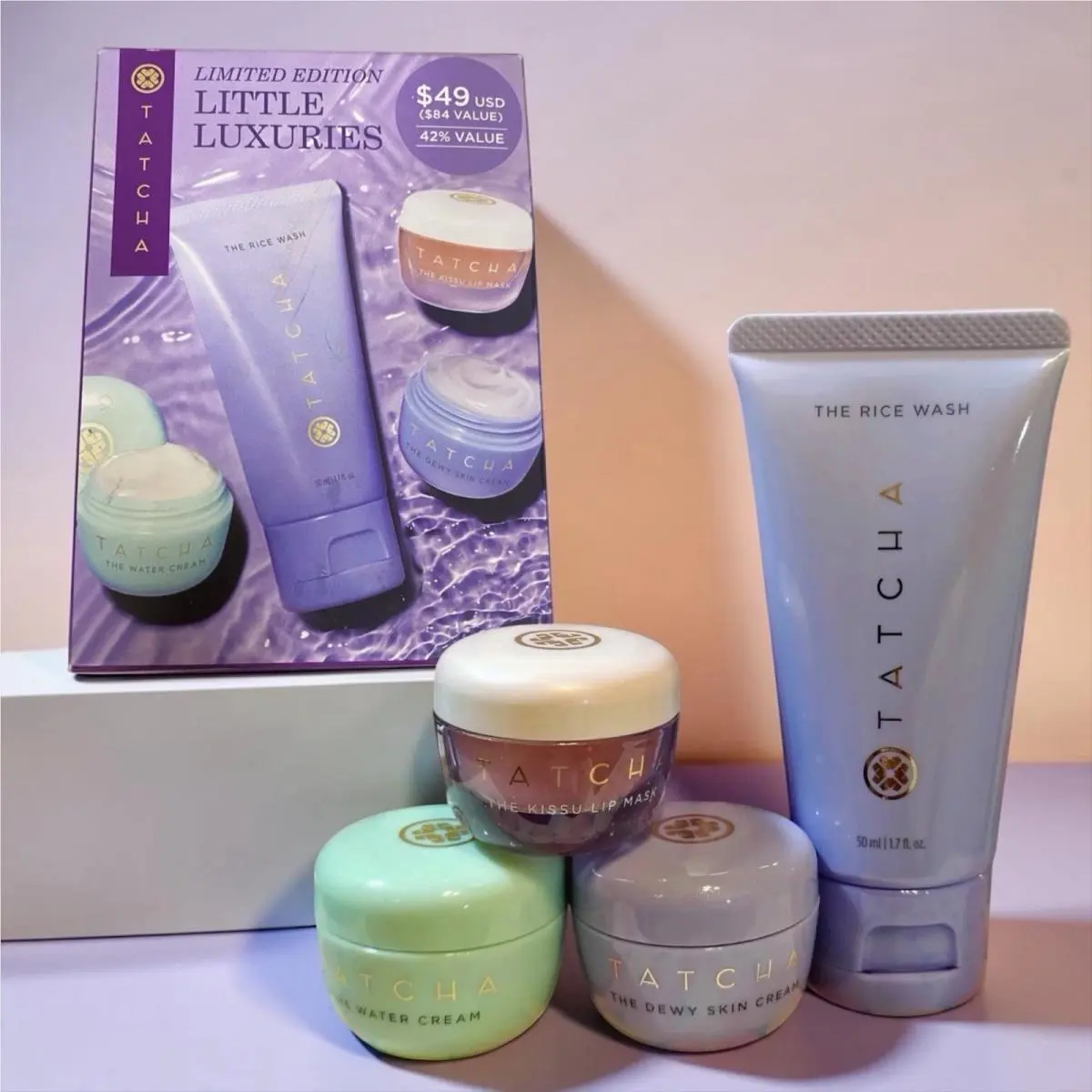 Tatcha Little Luxuries 4 Piece Limited Edition Set Rice Water Cream Dewy