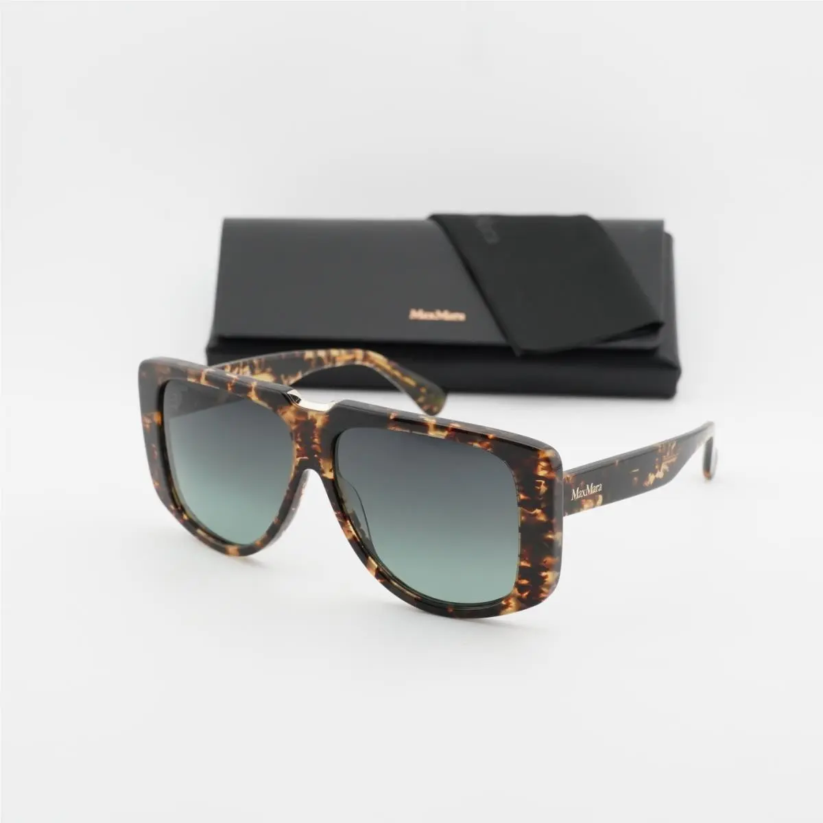Max Mara MM0075 52P Dark Havana/green Gradient 57-12-140 Sunglasses