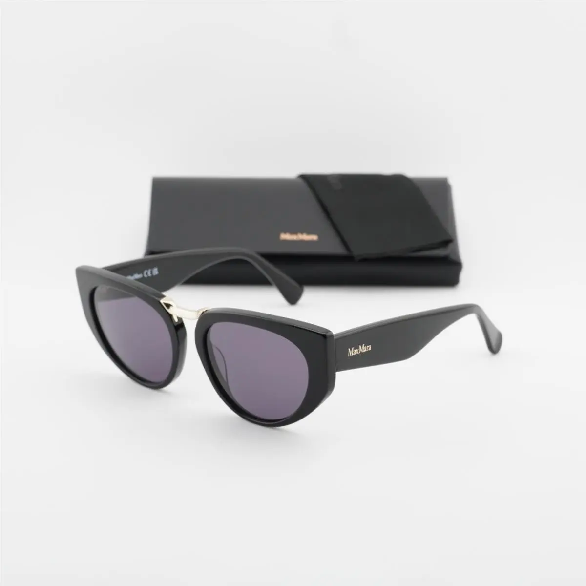 Max Mara MM0093 01A Shiny Black/smoke 54-18-140 Sunglasses