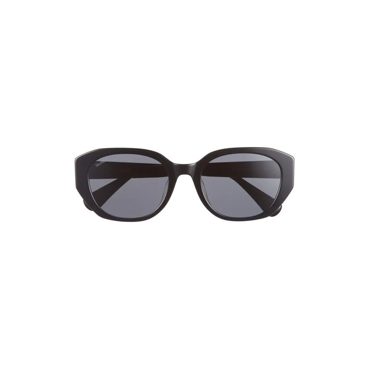Max Mara Women 54mm Round Sunglasses Shiny Black / Smoke