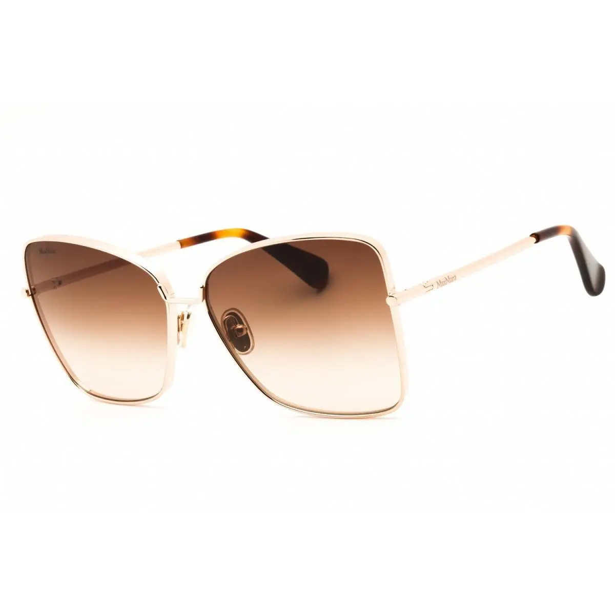 Max Mara MM0097 28F Shiny Rose Gold/brown Gradient 59-14-135 Sunglasses