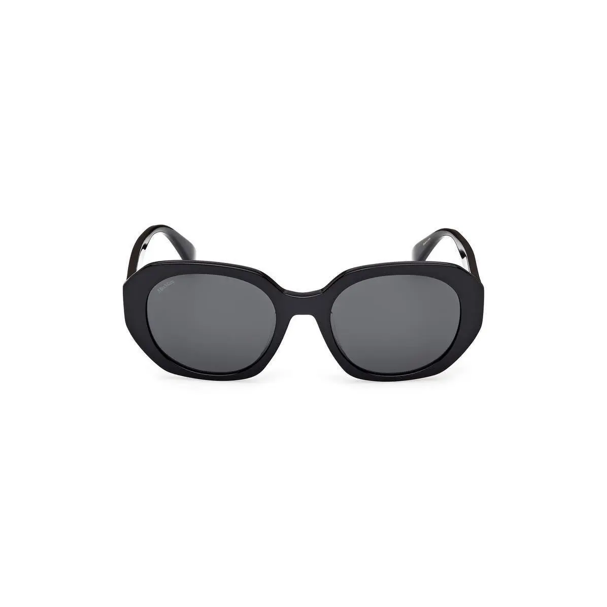 Max Mara Women 54mm Round Sunglasses Shiny Black / Smoke