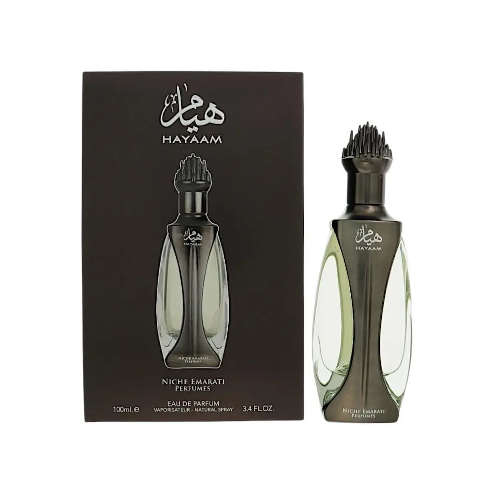 Lattafa Niche Emarati Hayaam For Men 3.4 Oz Eau De Parfum Spray Box