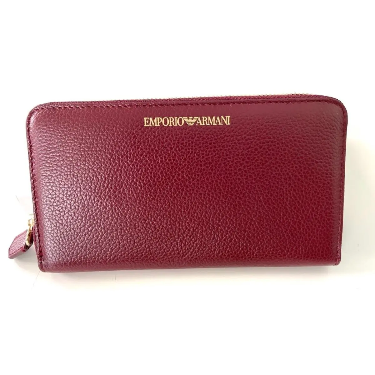 Emporio Armani Red-black Leather Unisex Ziparound Wallet Y3H171 8AHOC