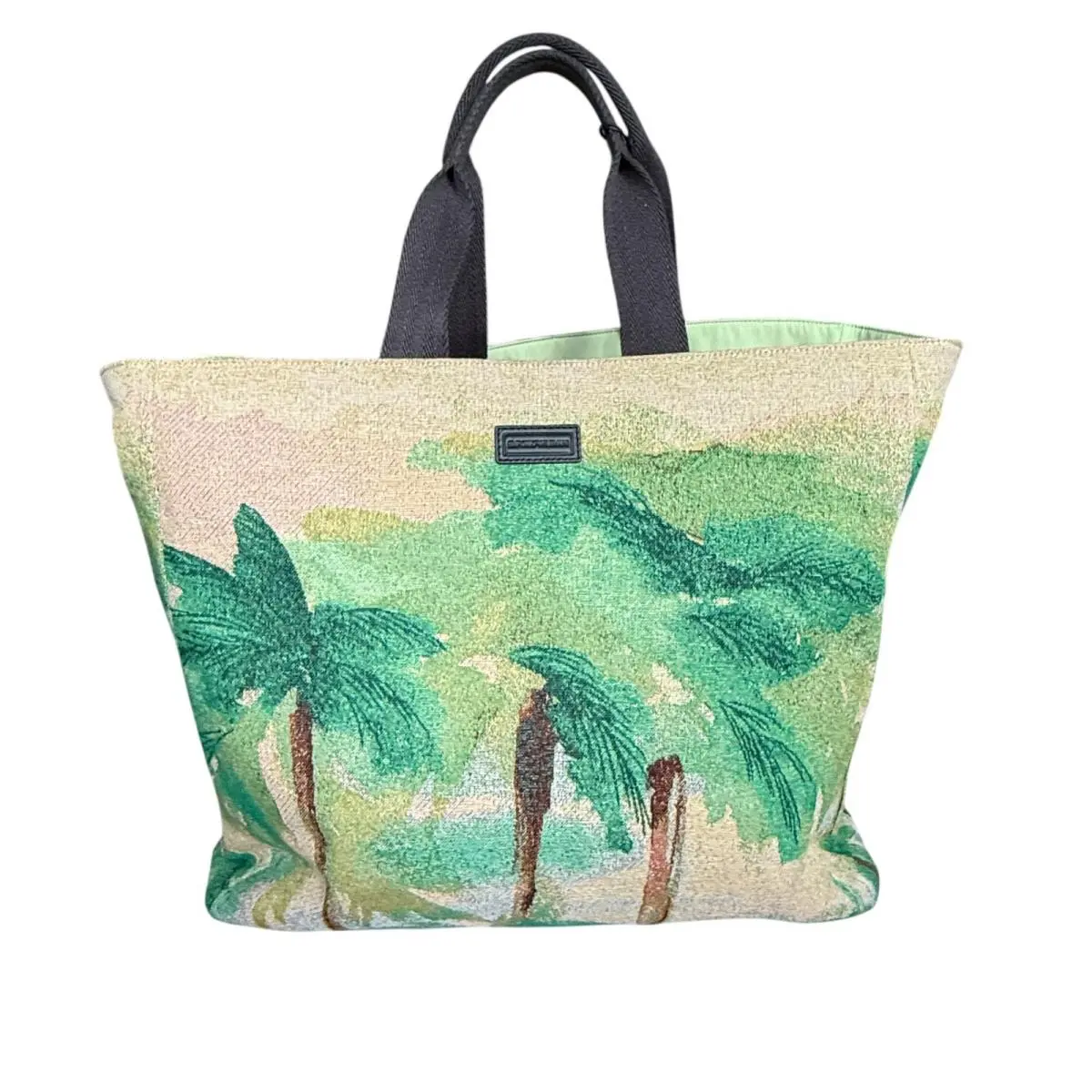 Emporio Armani Tote Bag Riviera Reversible Nylon Palm Print