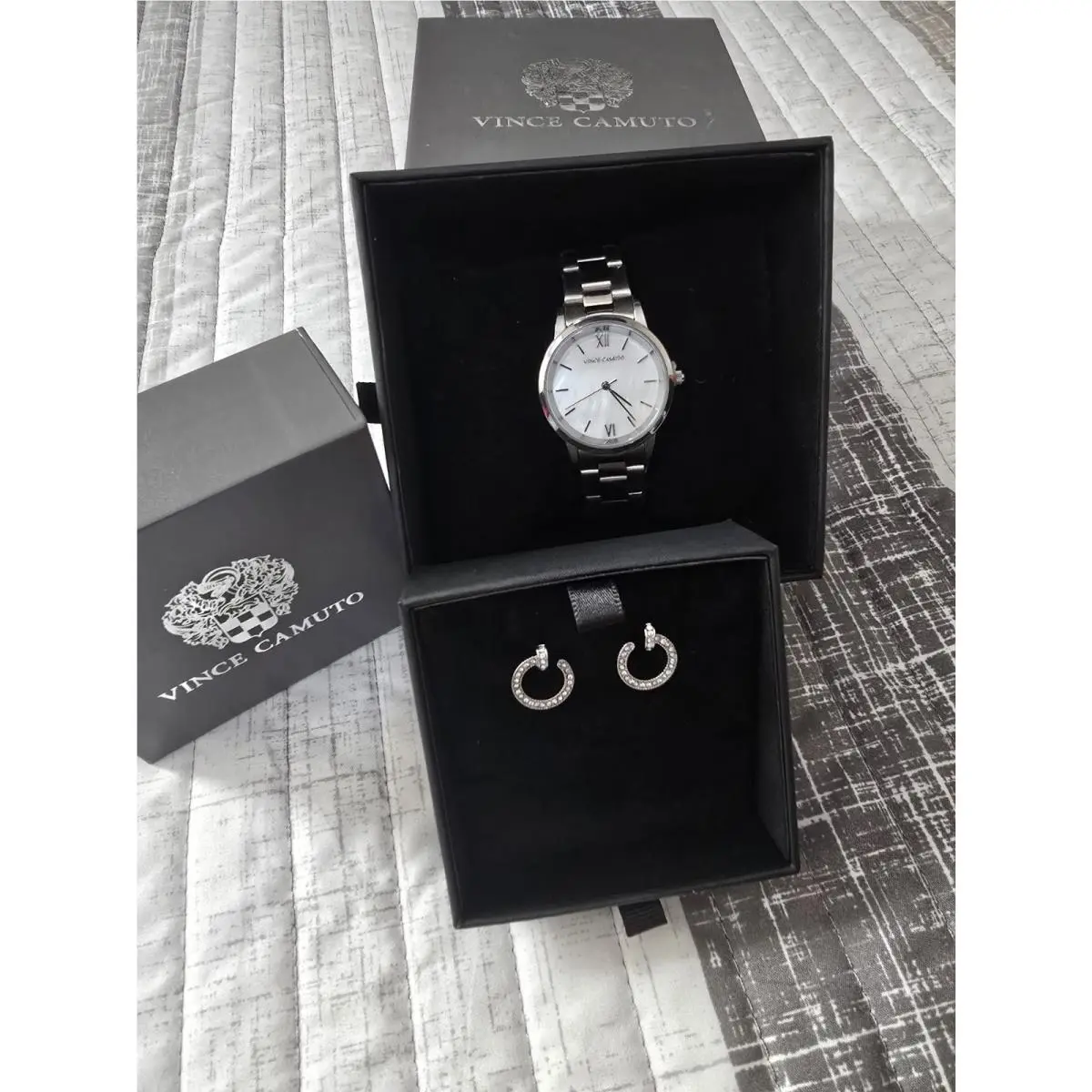 Ayla Watch Silver Stainless and Ayla Earrings by Vince Camuto