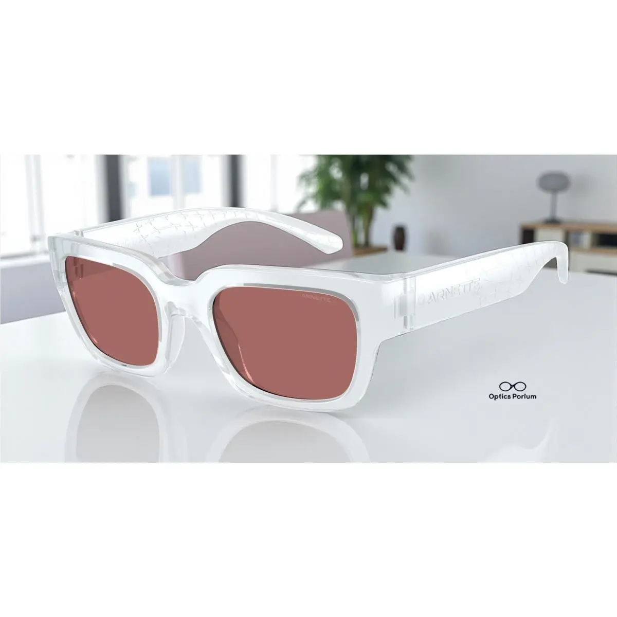 Arnette AN4354 298969 Myndegap Transparent Ice Dark Violet 49mm Men`s Sunglasses
