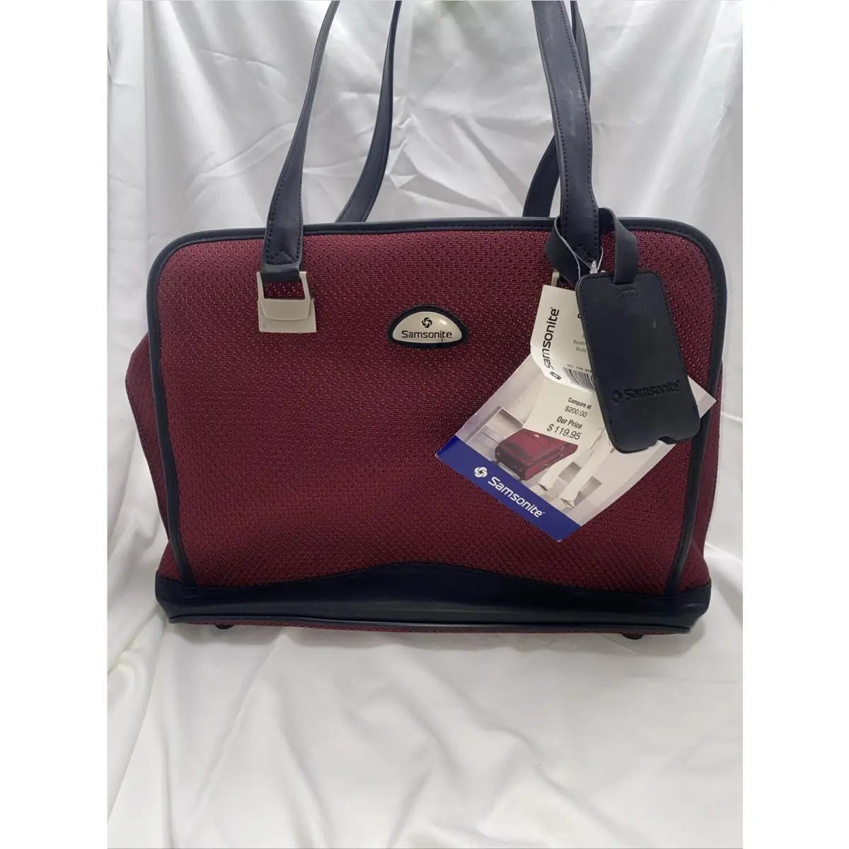Samsonite Carry On Overnight Bag Travel Tote Weekender Luggage Red- Nos - Tags