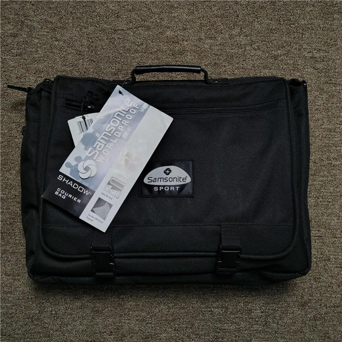Vintage Samsonite Shadow Courier Bag Black Polyester Carry On Durable Business