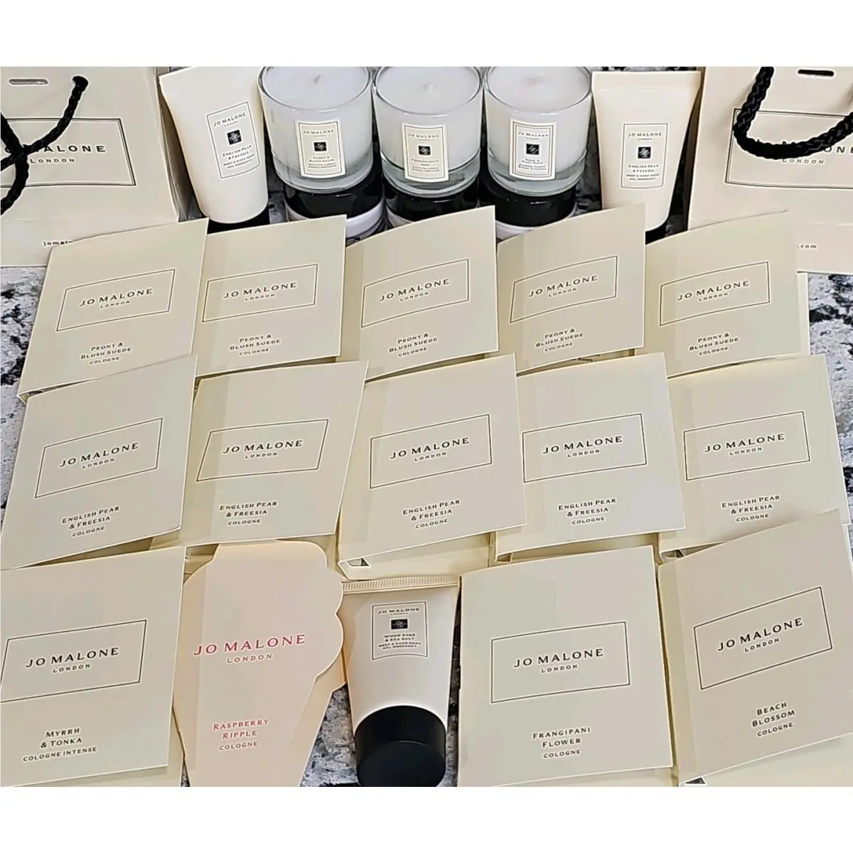 23 Jo Malone Peony Blush Suede Pear Freesia Wood Sage Myrrh Candle Lotion Beach