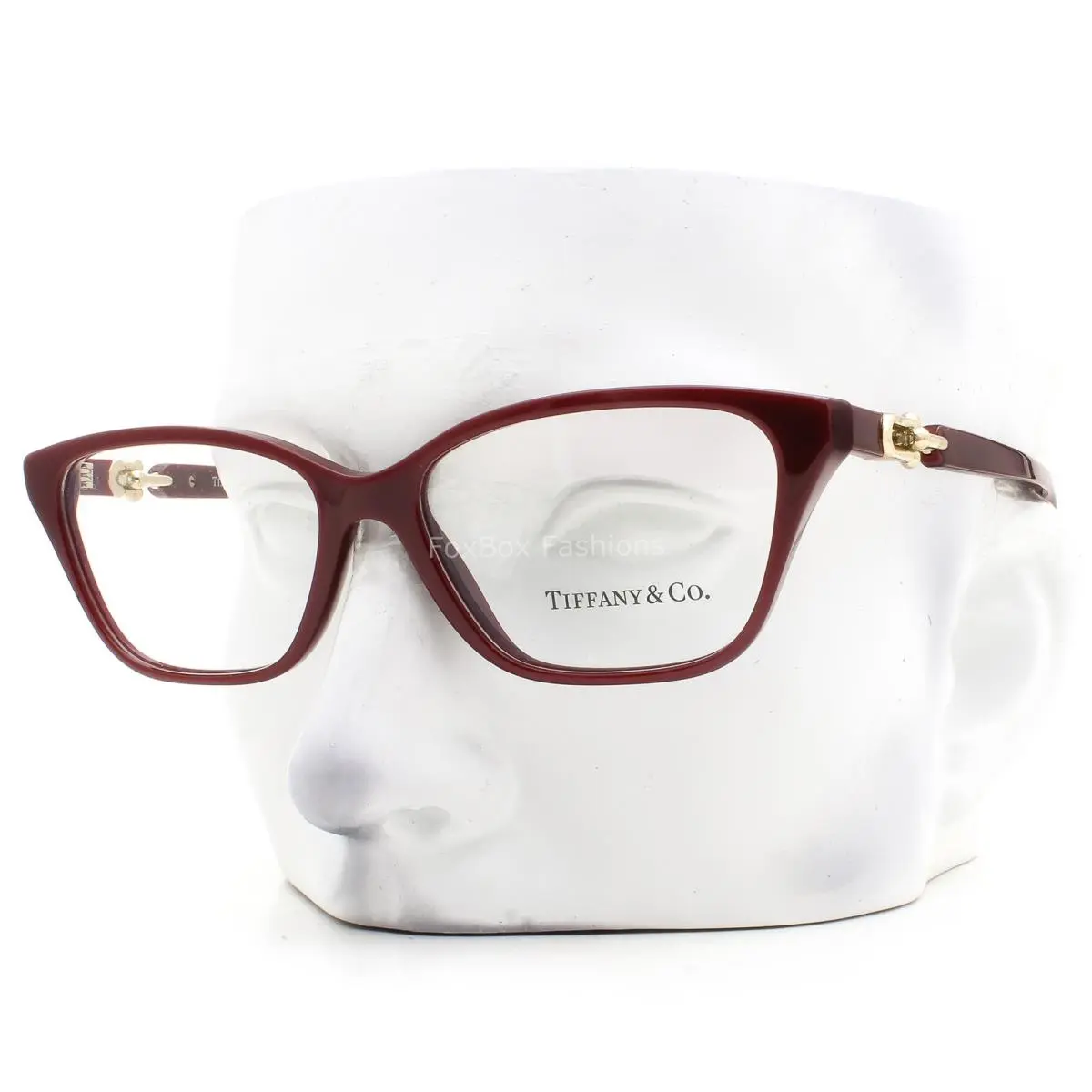 Tiffany Co Eyeglasses TF 2229 8389 Glasses Polished Dark Red 53mm with Case