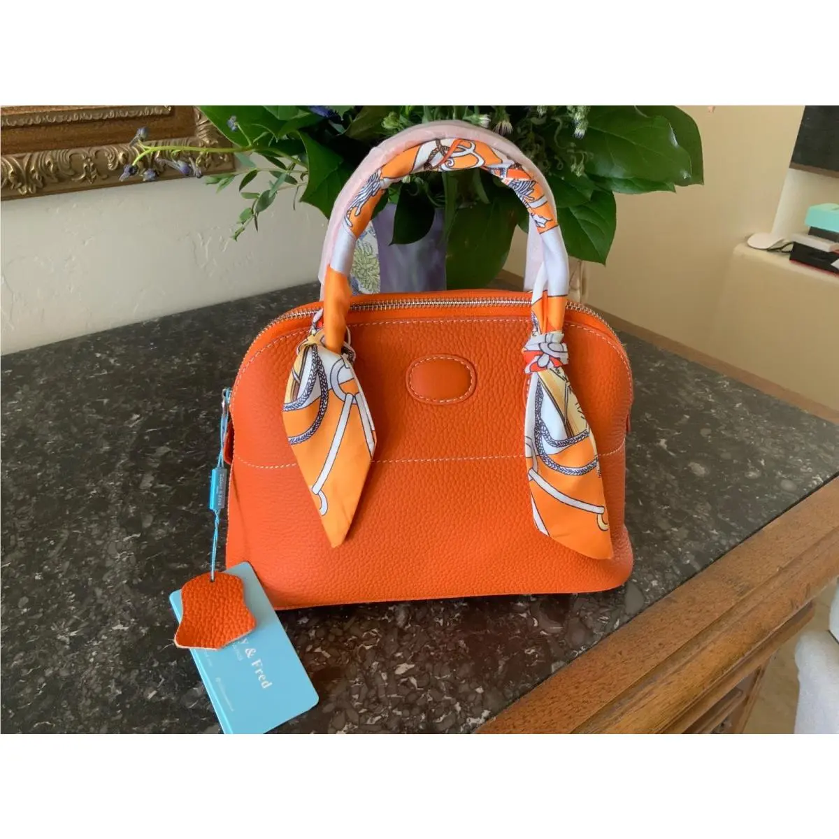 Full-grain Leather Satchel Bag by Tiffany and Fred