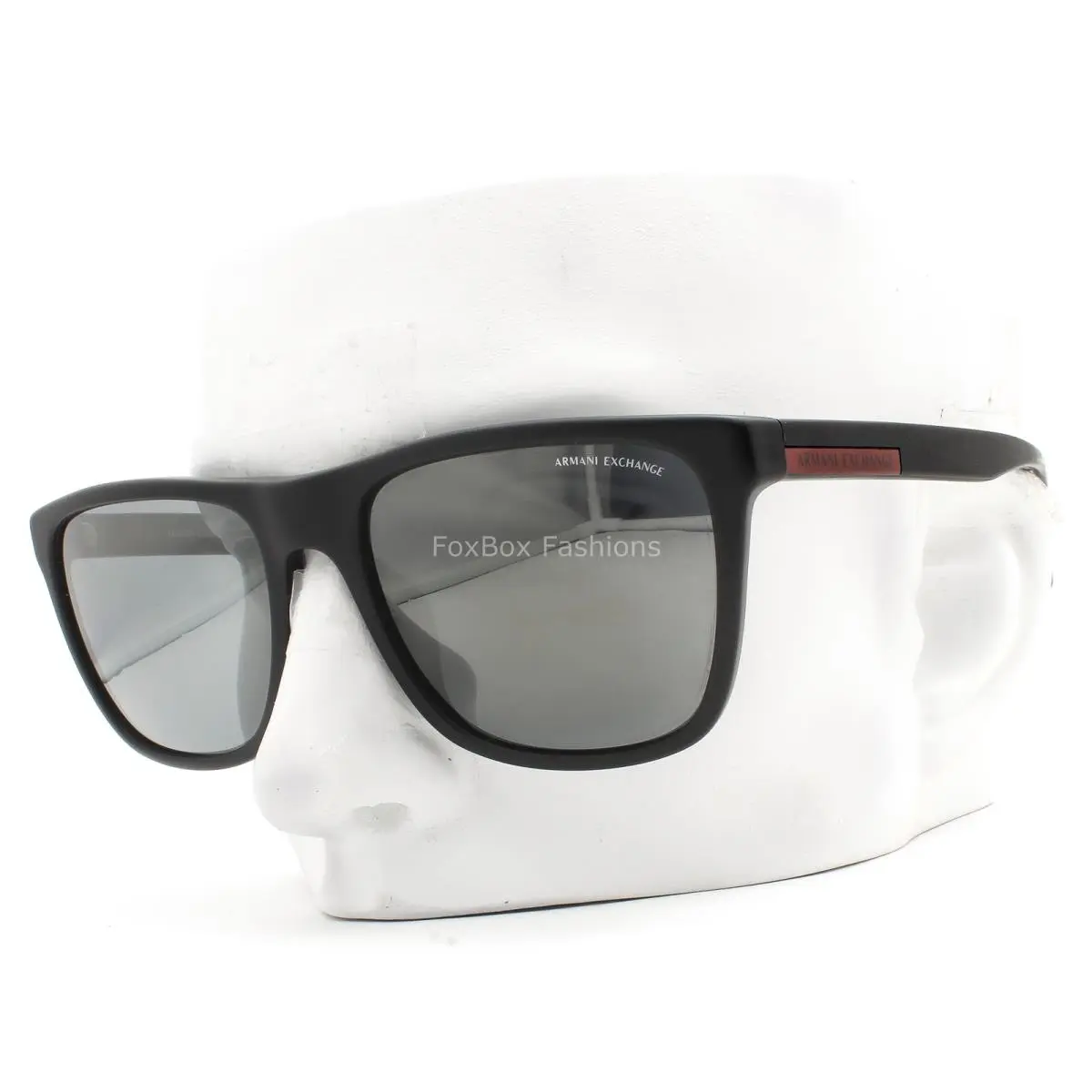 Armani Exchange Sunglasses Matte Black Silver Mirror AX4080SF 8078/6G with Pouch