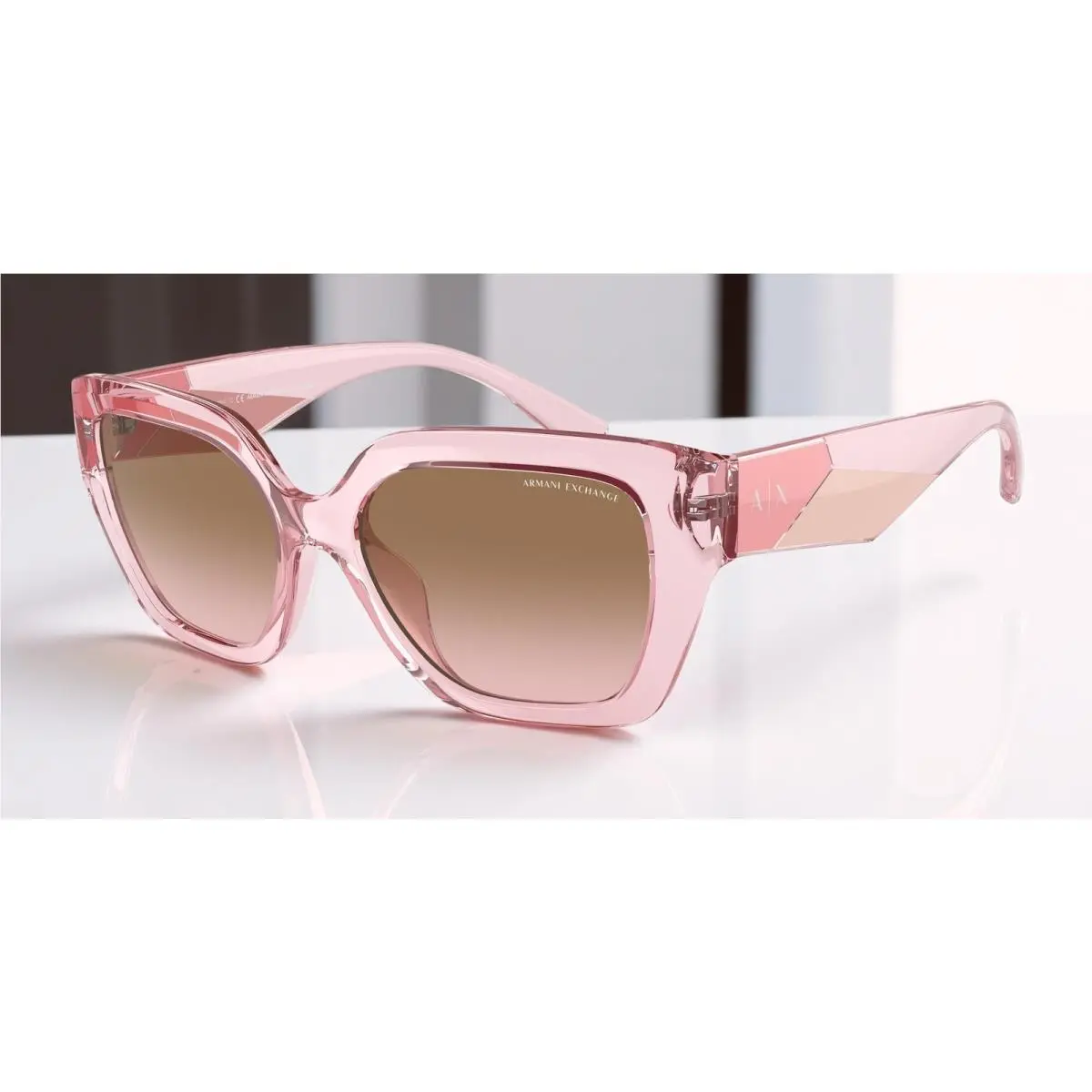 Armani Exchange AX4125SU 833911 Trans Pink Pink Grad Grey 54 Women`s Sunglasses