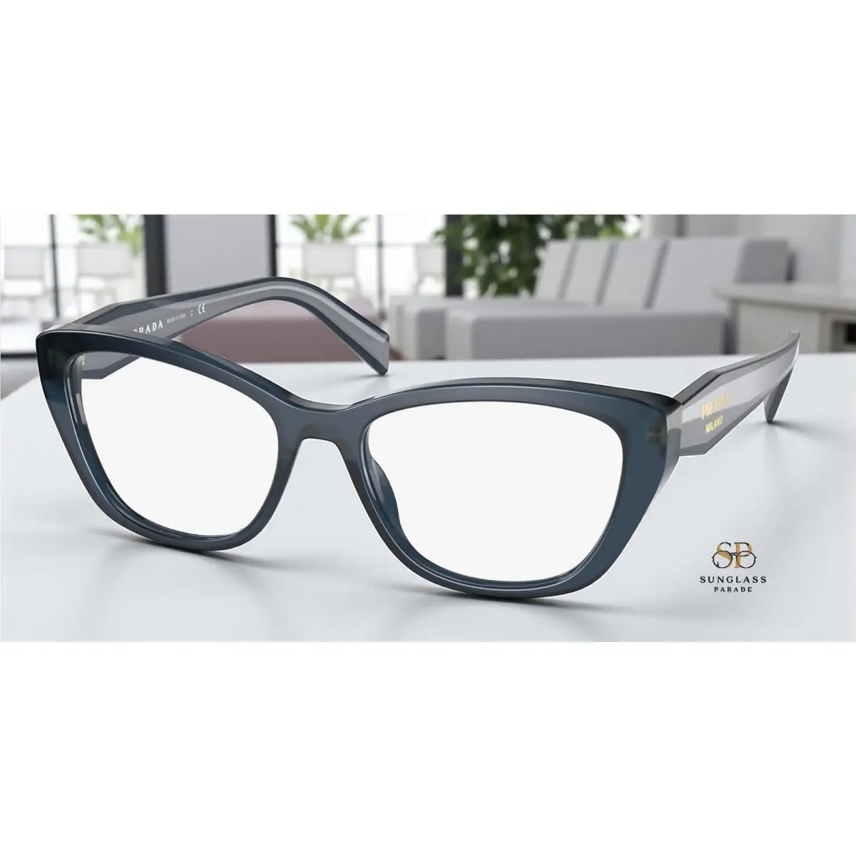 Prada PR 19WV 07Q1O1 Opal Astral Demo Lens 53 mm Women`s Eyeglasses