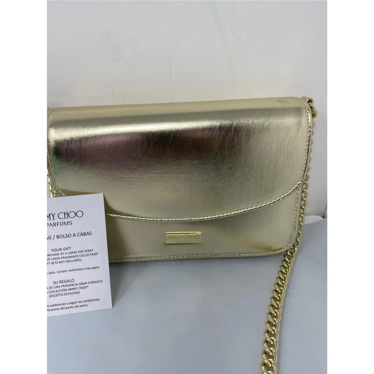 Jimmy Choo Parfums Gold Shoulder Bag Chain Strap/crossbody/ Clutch