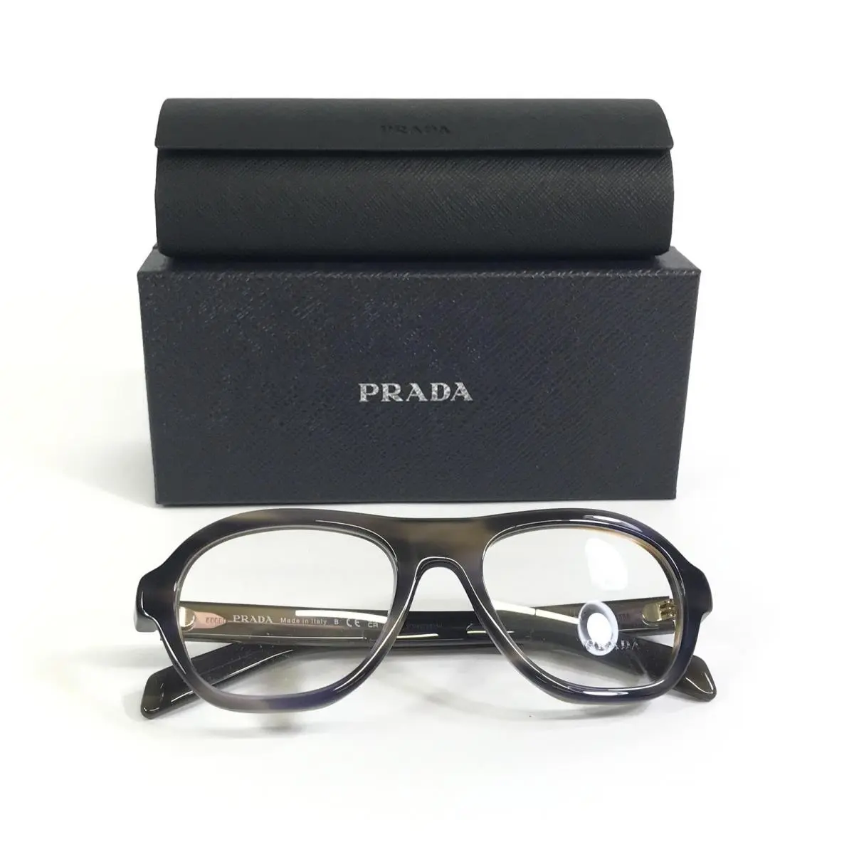 Prada Eyeglasses Frames VPRC12 23G-1O1 Shiny Brown Oval Full Rim 52-19-140