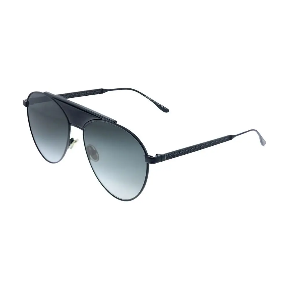Jimmy Choo Ave 807 9O Black Metal Aviator Sunglasses Grey Lens