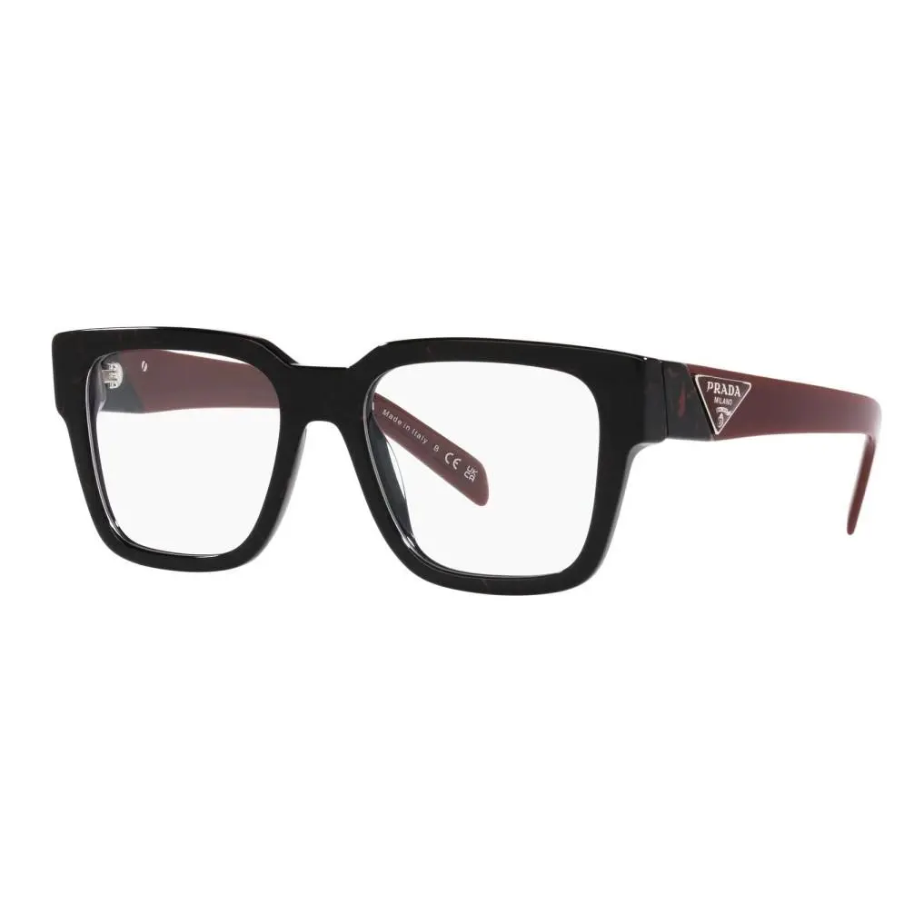 Prada PR 08ZV 11F1O1 52 Etruscan Black Marble Men`s Eyeglasses Optical Frame