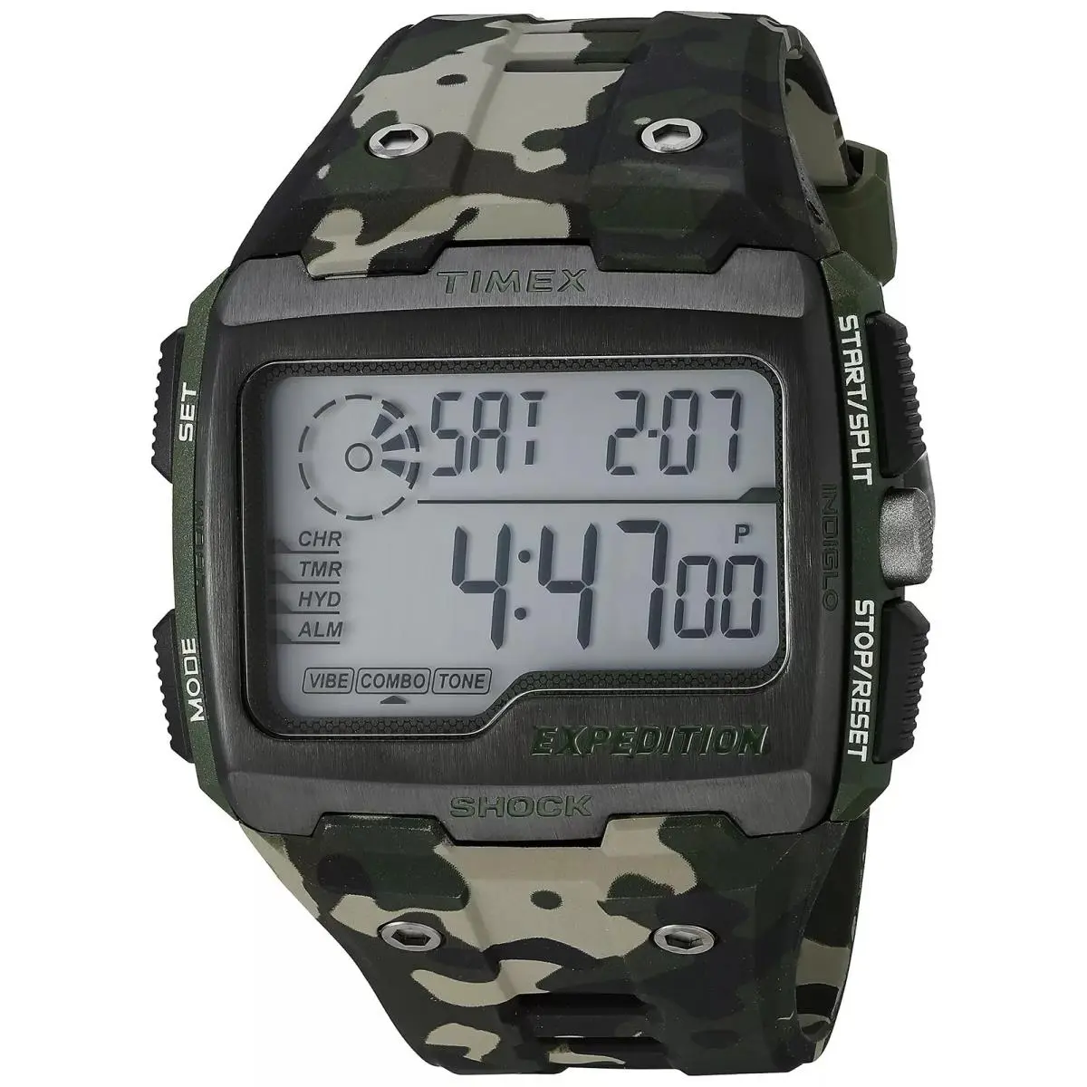Men`s Expedition Grid Shock Green Camo Resin Strap TW4B029009J by Timex