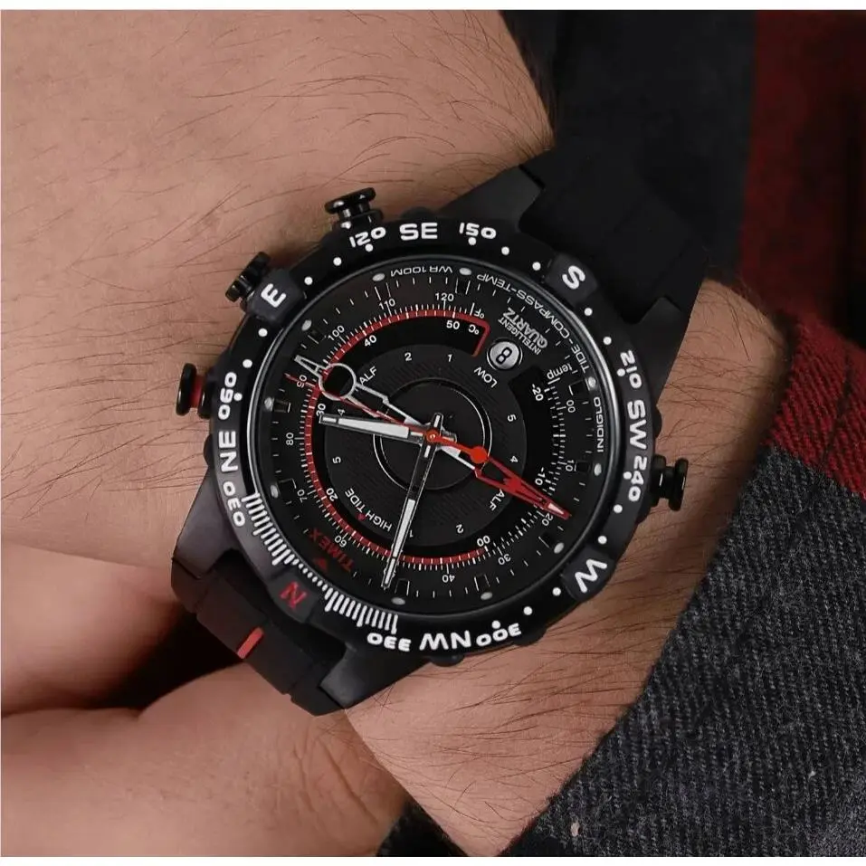 Timex Military Intelligent Quartz Tide Temp Compass Indiglo Men`s Watch T2N720