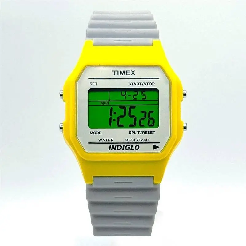 Timex 80 Classic T2N095 Beamsboy Limited Indiglo Yellow/gray Digital Watch