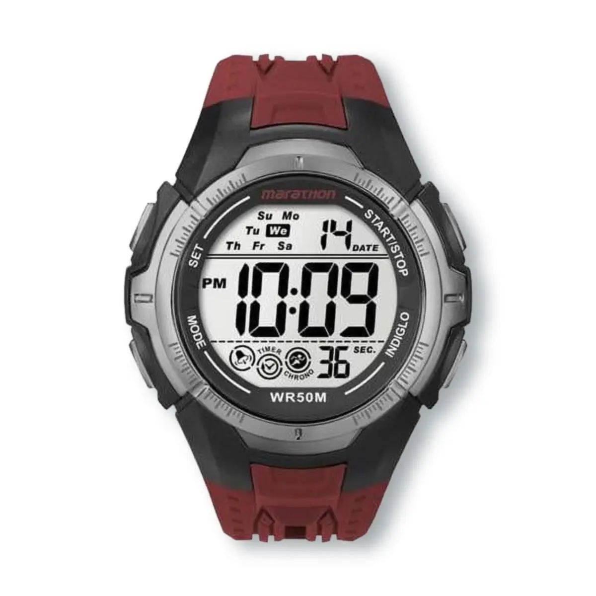 Timex T5K517 Everyday Red Rubber Sport Watch