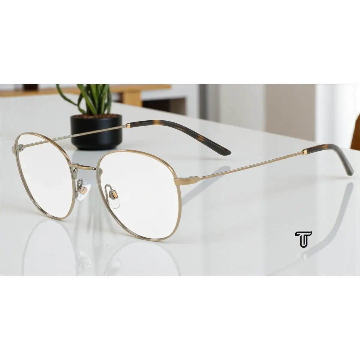 Giorgio Armani AR5082 3198 Brushed Gold Demo Lens 50 mm Men`s Eyeglasses
