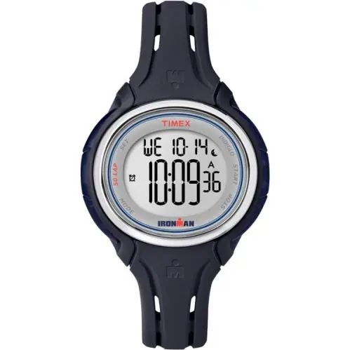 Timex Ironman® Sleek 50 34mm Blue Silicone Strap 50 Lap Memory TW5K90500