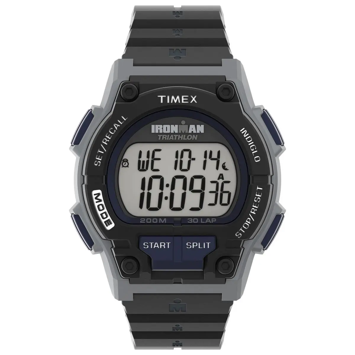 Men`s Ironman Triathlon Endure 30 Shock 42mm Watch – Black/silver-tone by Timex