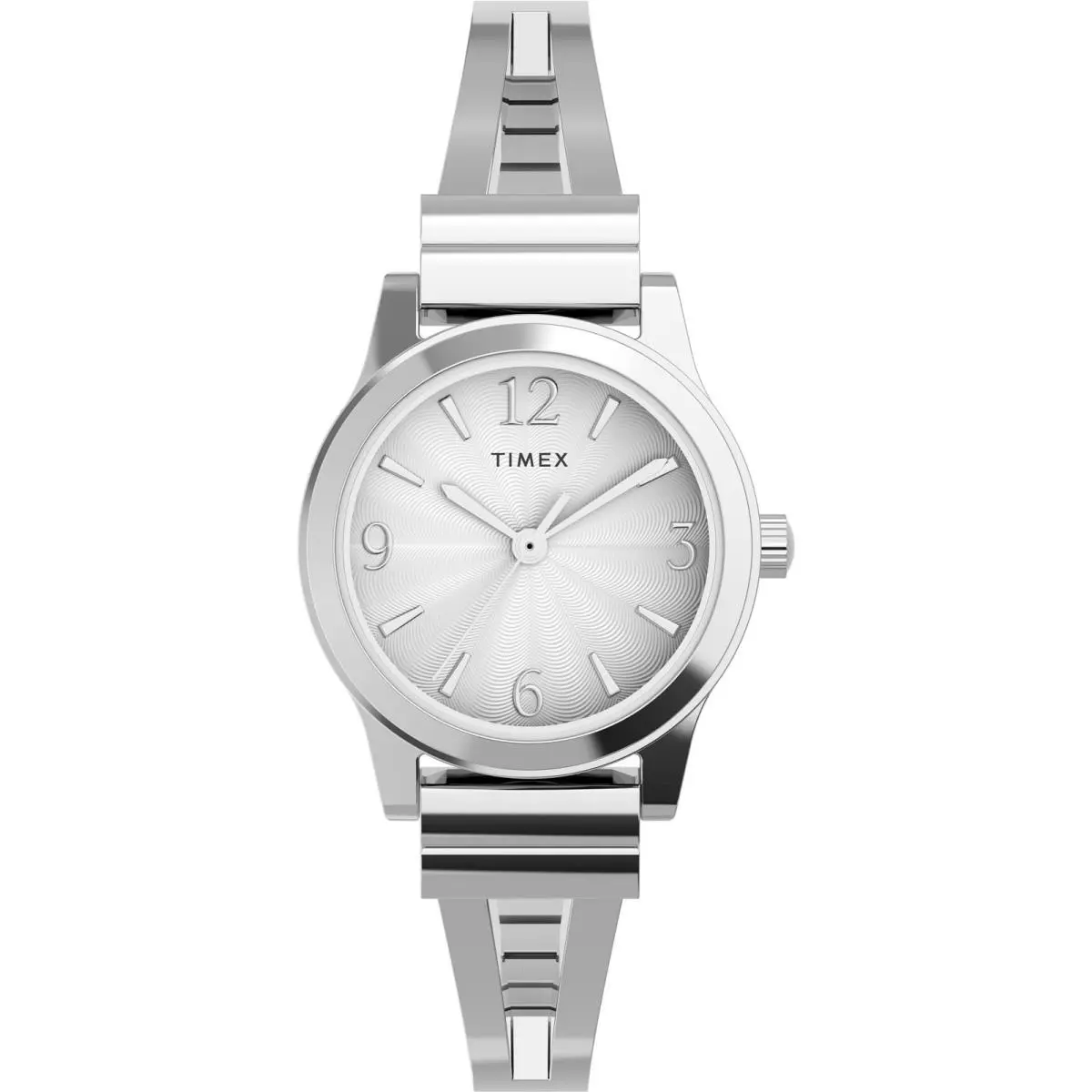 Timex TW2W18400 Women`s Watch Silver Toned Bangle Brass Case Silver - Dial: Silver, Band: Silver, Bezel: Silver