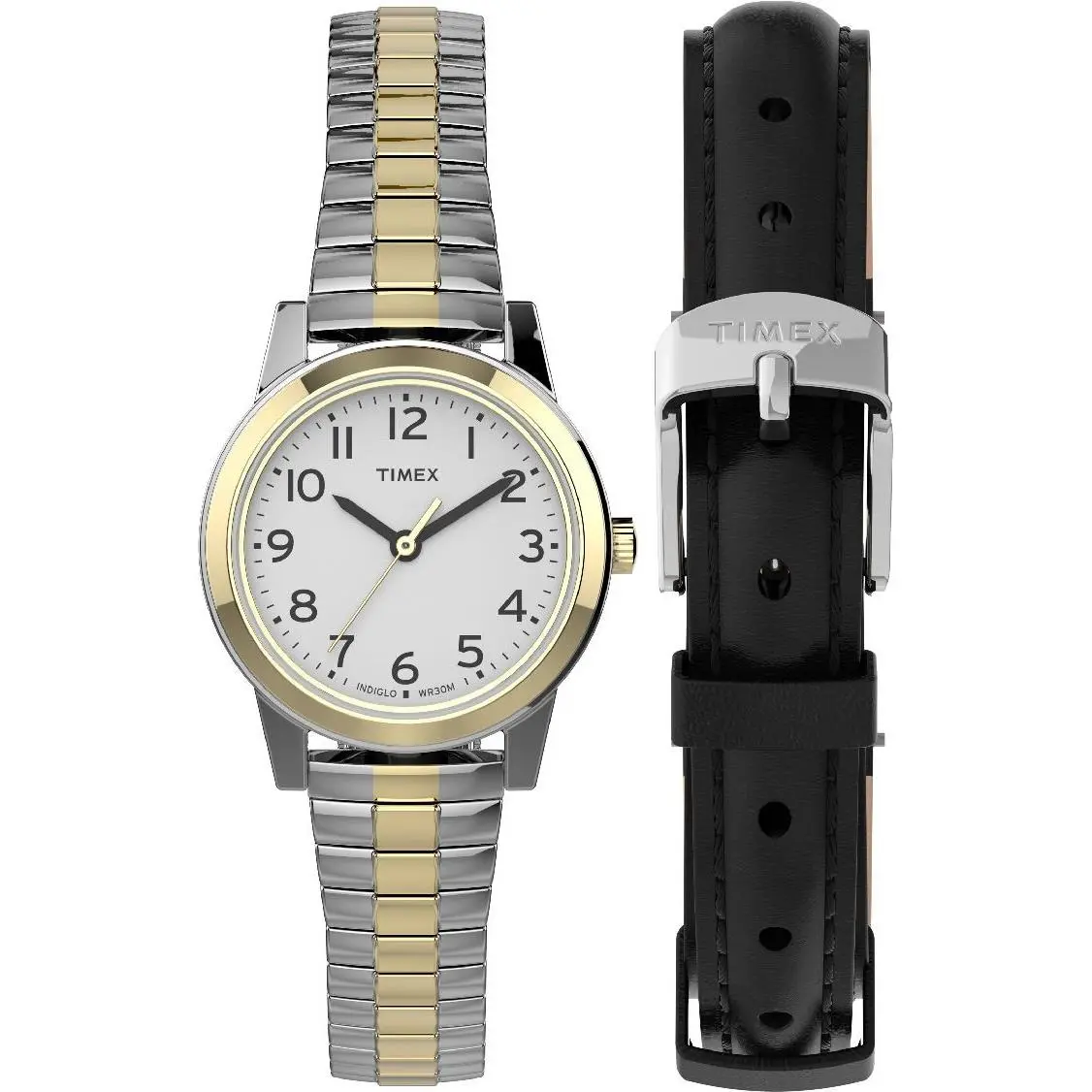 Timex Women’s TWG027800 Interchangeable Stainless Steel Leather Strap Watch
