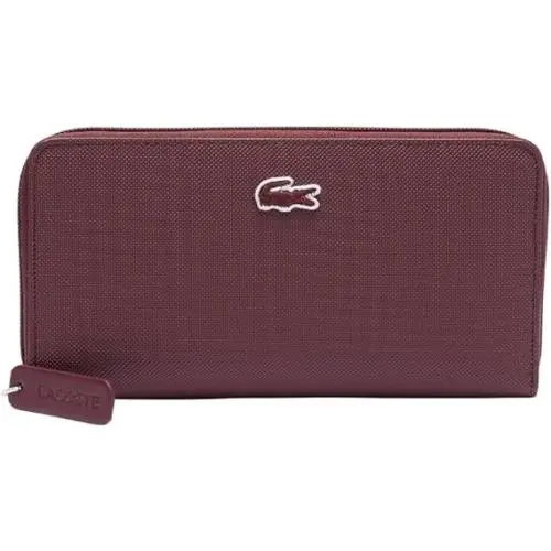 Lacoste Women`s L.12.12 Concept Zip Around Long Wallet - Red in Gift Box