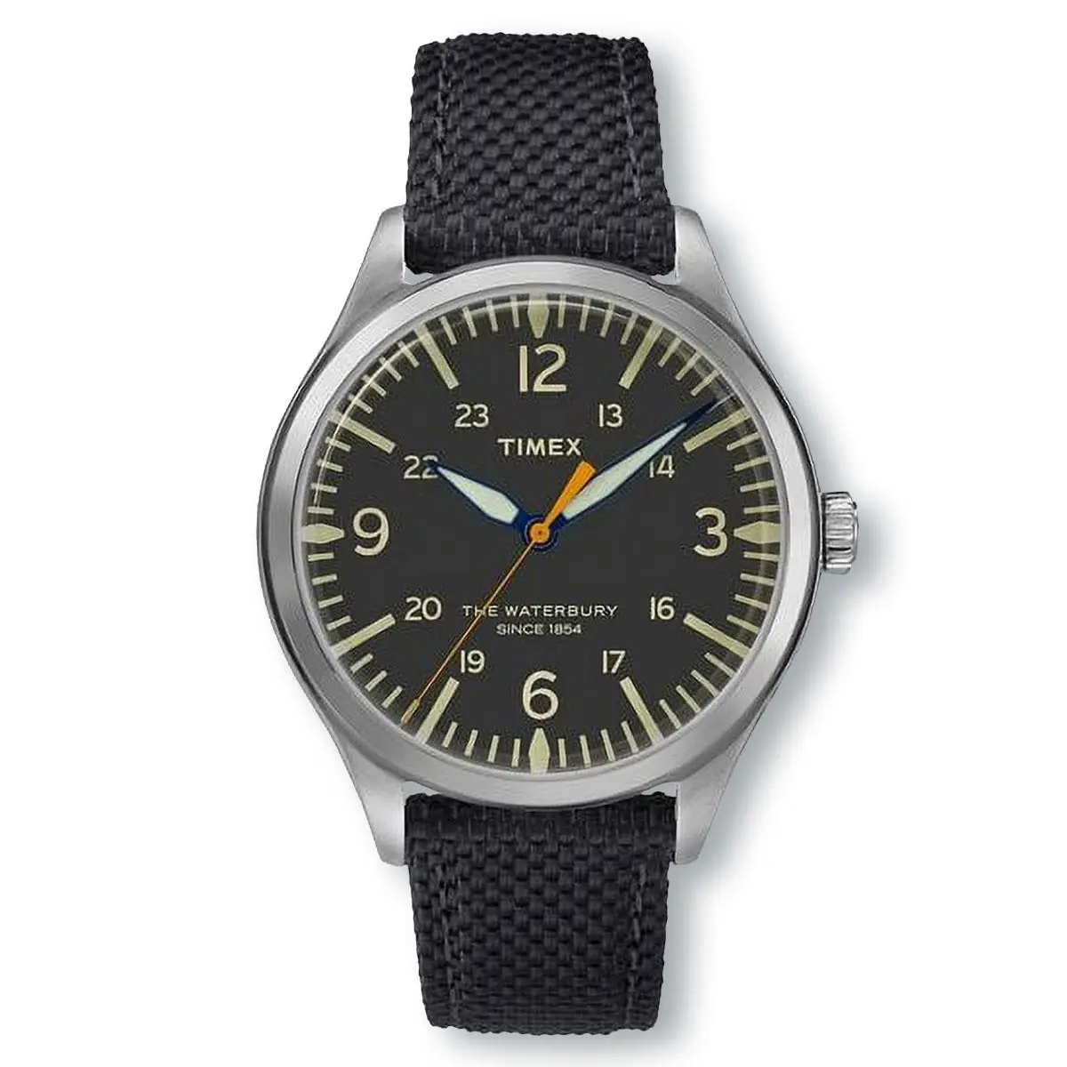Timex Waterbury TW2R38800 Classic Stainless Steel Case Black Fabric Watch