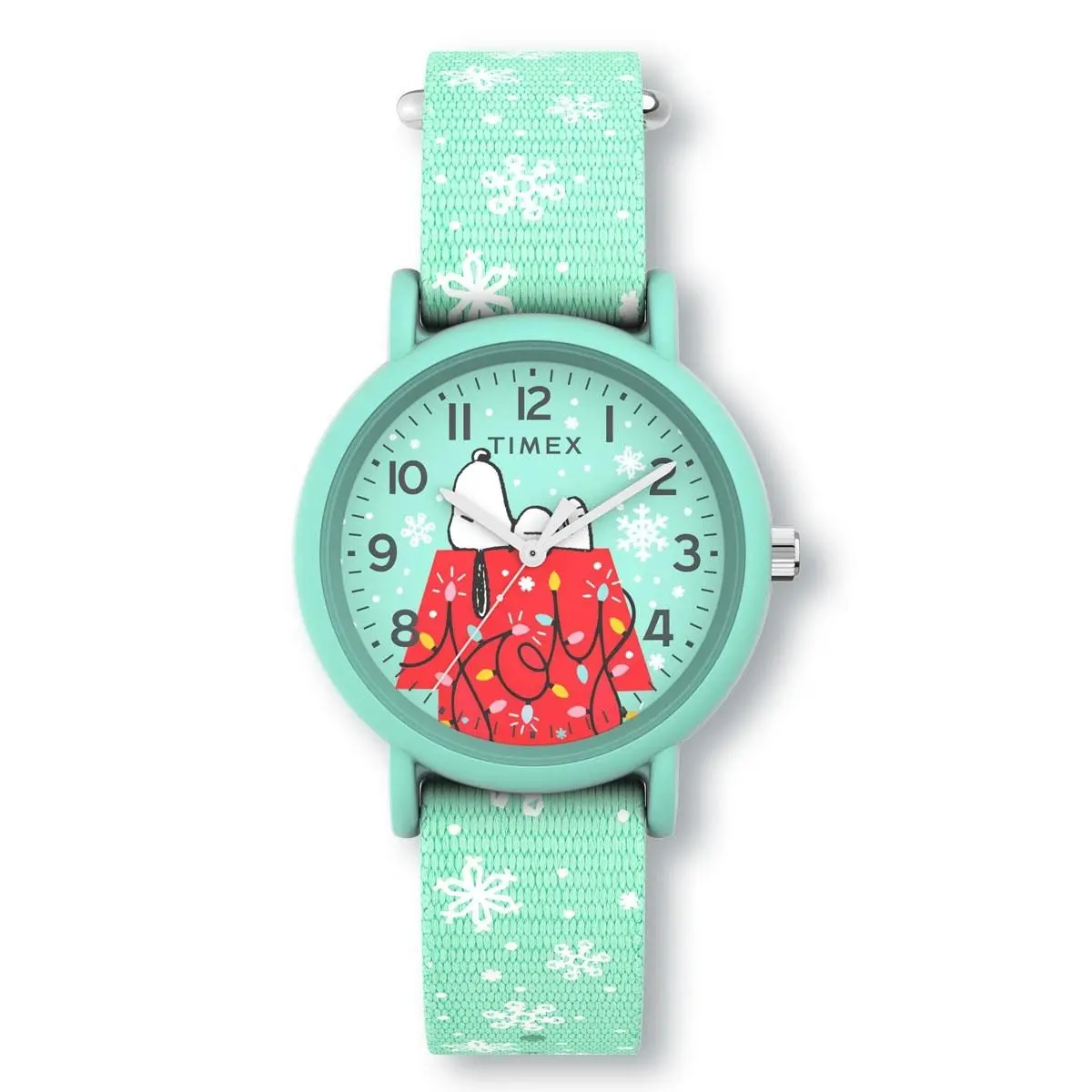 Weekender x Peanuts TW2W24700 Mint Green Fabric Strap Watch by Timex