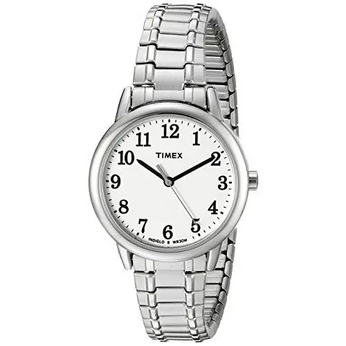 Women`s Easy Reader 30mm Watch – Silver-tone Case White Dial with by Timex