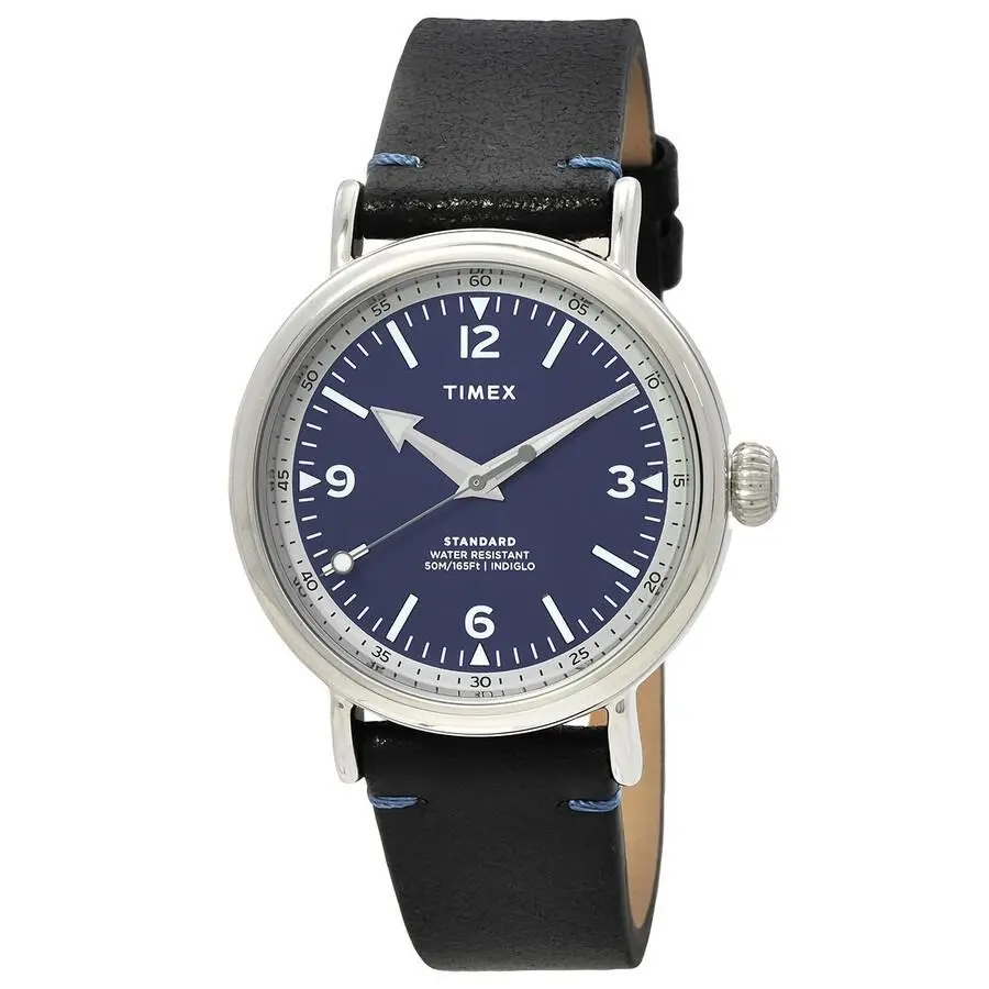 Timex Men`s Standard Quartz Blue Dial Watch - TW2V71300 - Dial: Blue, Band: Black