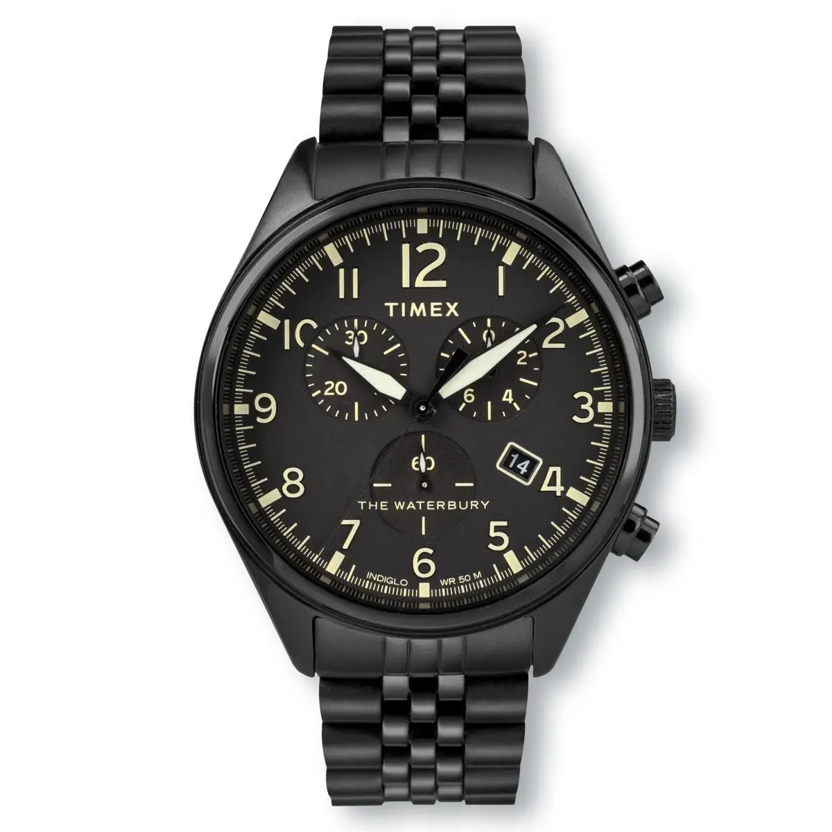 Waterbury TW2R88600 Chronograph Quartz Black Dial Watch by Timex