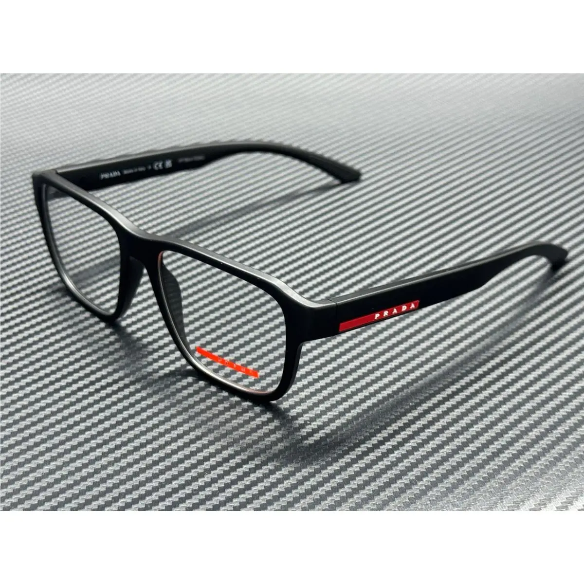 Prada Linea Rossa PS 05RV DG01O1 Rubber Black Men`s 54 mm Eyeglasses