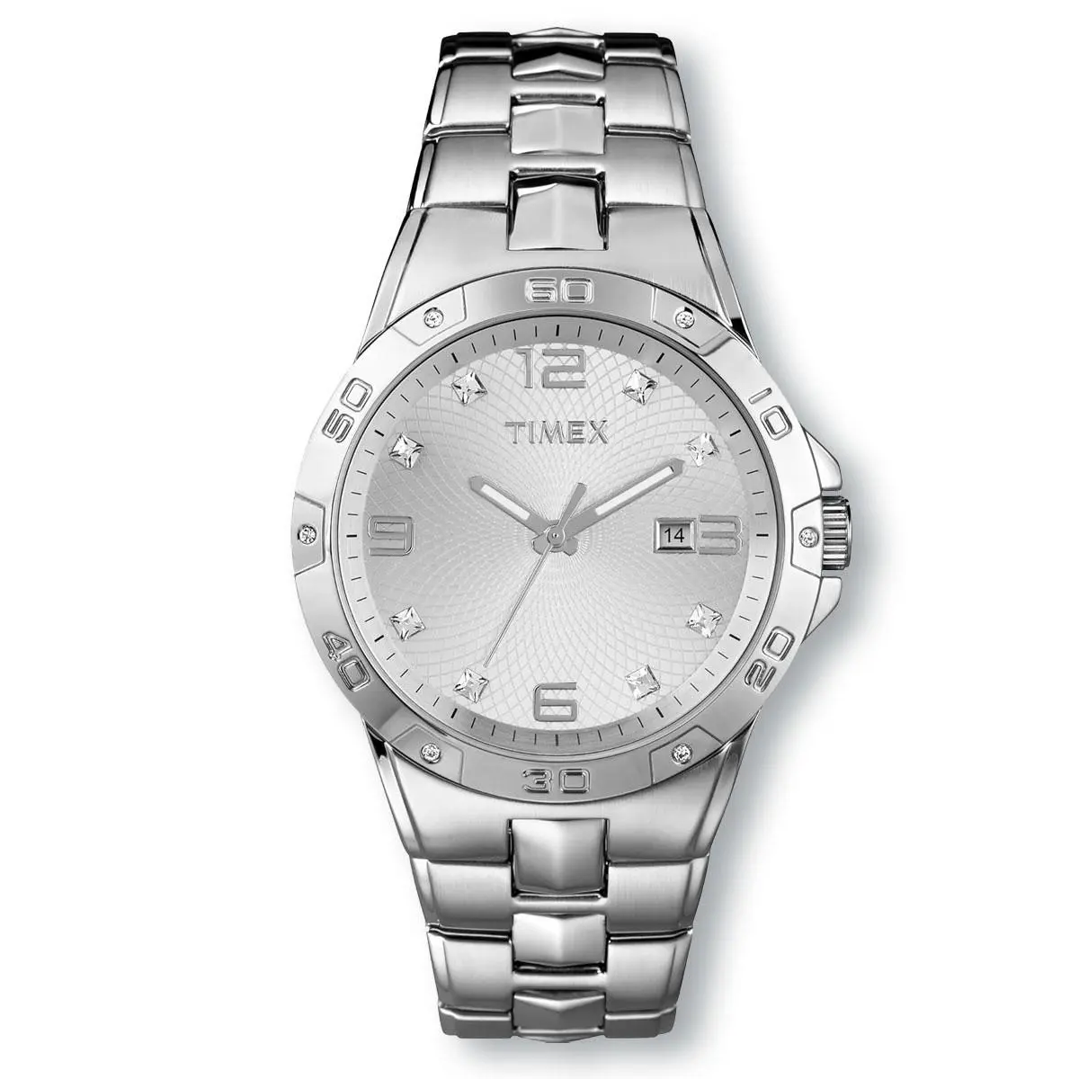 Timex T2P270 Quartz Date Silver Dial Bracelet Band