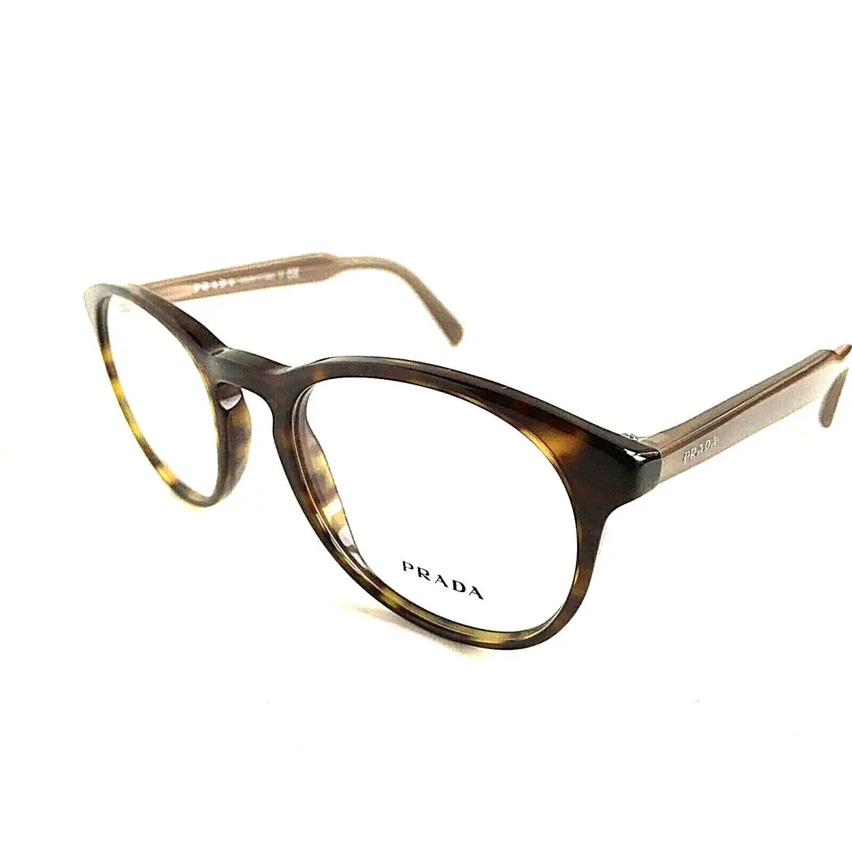Prada Vpr 19S 2AU-1O1 50mm Round Tortoise Men`s Women`s Eyeglasses Frame