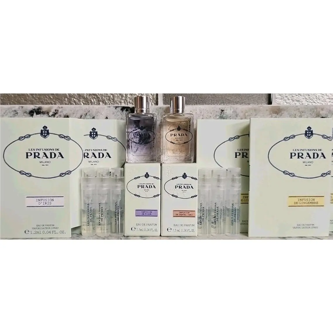 Prada Infusion Parfum Mini Set Fig Santal Chai Iris Ginger Figue Gingembre