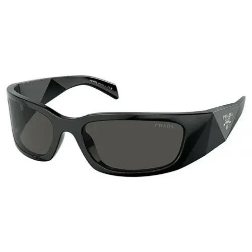 Prada PR A14S 1AB5S0 Wrap Black Dark Grey Lens Sunglasses