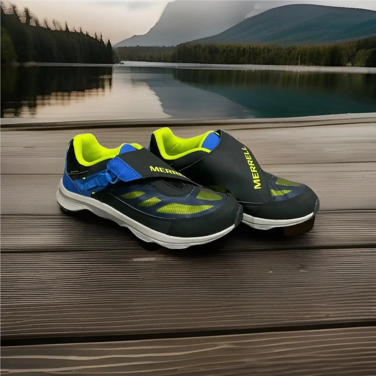 Merrell Moab Speed Low ZT Waterproof Hiking Shoe Black/blue/lime 7 US