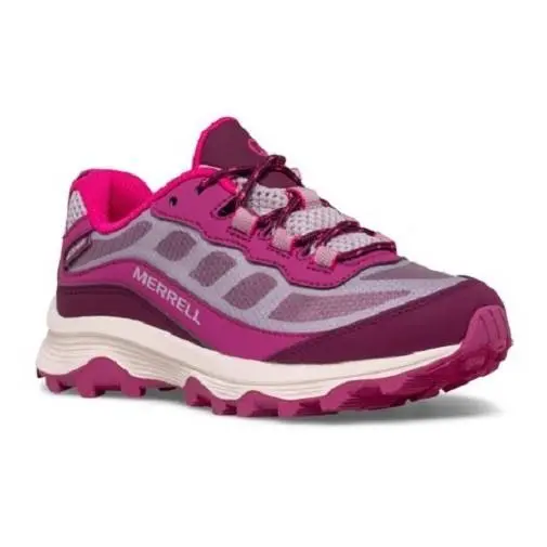 Merrell Moab Speed Low Waterpoof Hiking Shoe Grey/berry Unisex Kids 7 Medium