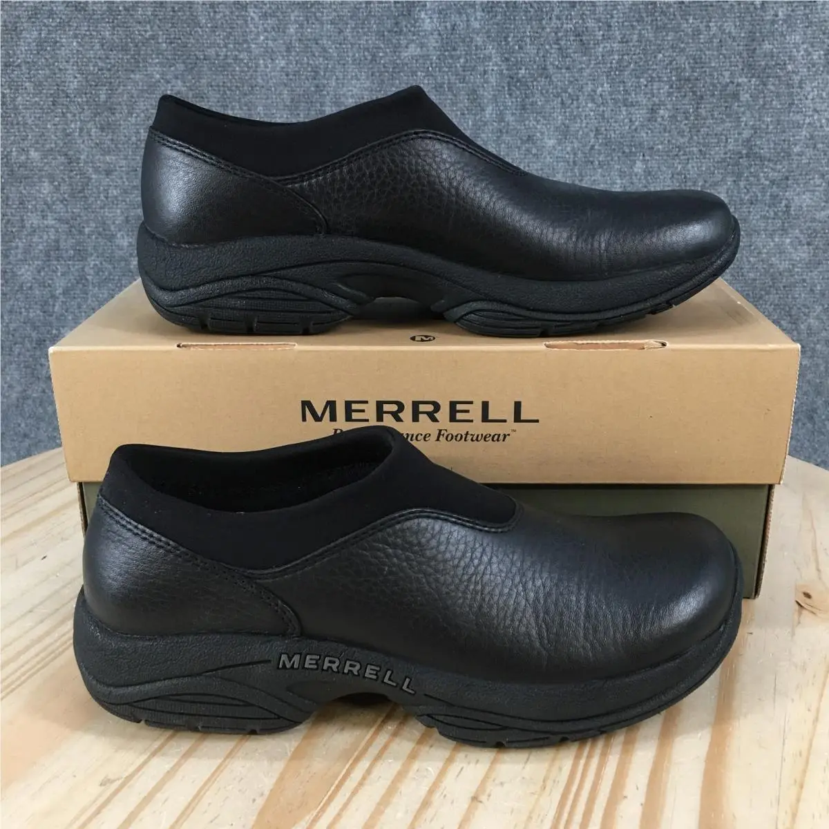 Merrell Primo Moc Shoes Womens 8 Sporty Comfort Slip On Loafer Black Leather