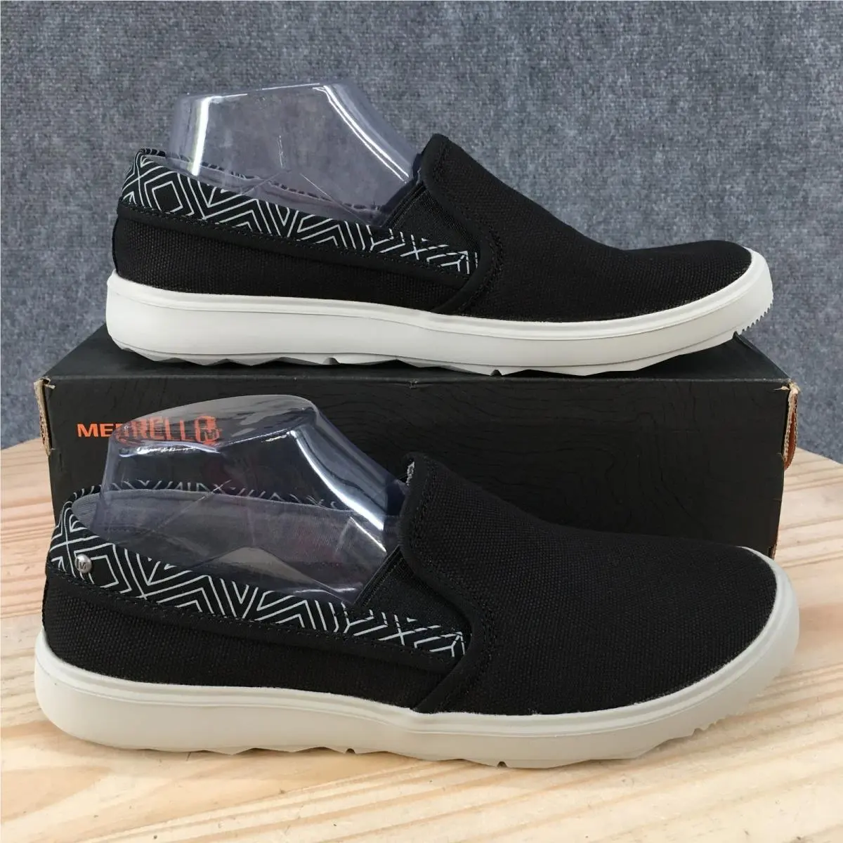 Merrell Around Town City Moc Slip On Shoes Womens 10.5 Low Canvas Black J94090