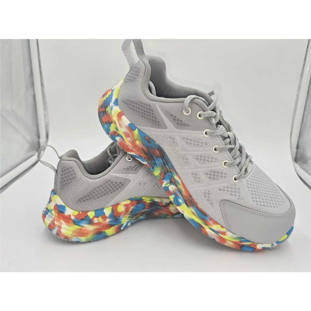Merrell Work Moab Flight Carbon Fiber Men’s Shoes Neon/ Gray Size 6.5 M