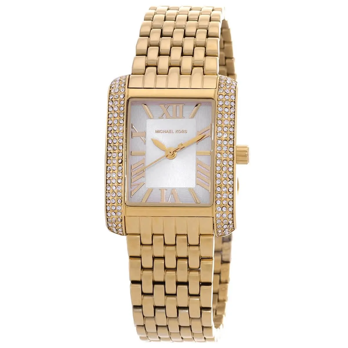 Michael Kors Emery Quartz Crystal White Dial Ladies Watch MK4826 - White, Dial: White, Band: Gold-tone